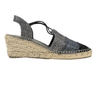 Toni Pons Metallic Espadrille Wedge Sandals Size 38 Made in Spain